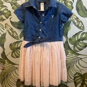 Guess Kids Denim & Tulle Dress – Size 4T